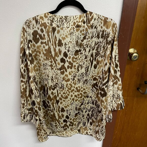 NWT Hot in Hollywood Blouse 1X Animal Print - Picture 3 of 5
